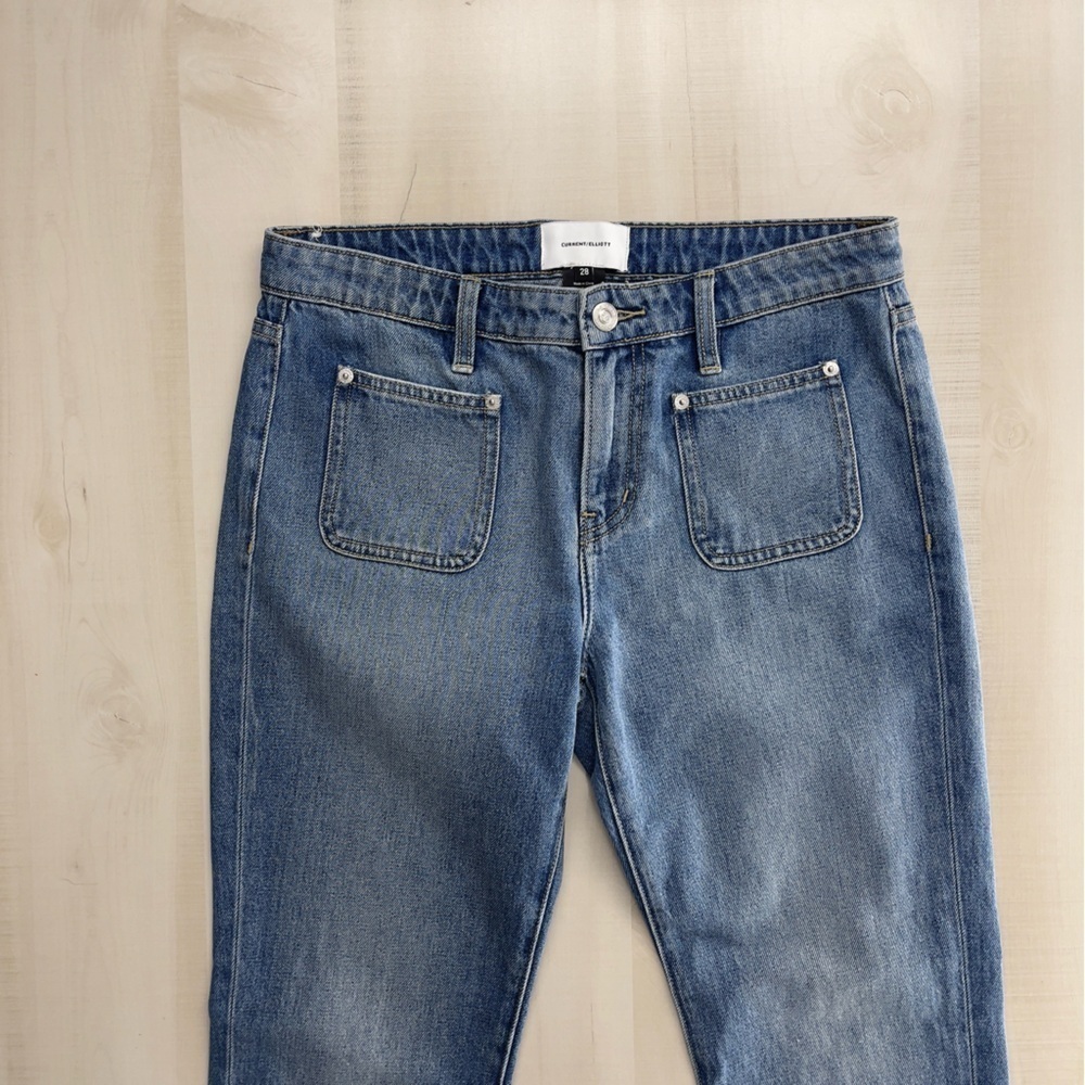 CURRENT/ELLIOT Anthropologie the cropped boot ankle blue jeans denim cotton 28 - Picture 4 of 8